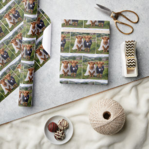 Scottish Wedding Highland Cows Wrapping Paper