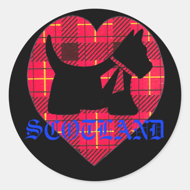 Scottish Westie Tartan Heart Sticker (Front)