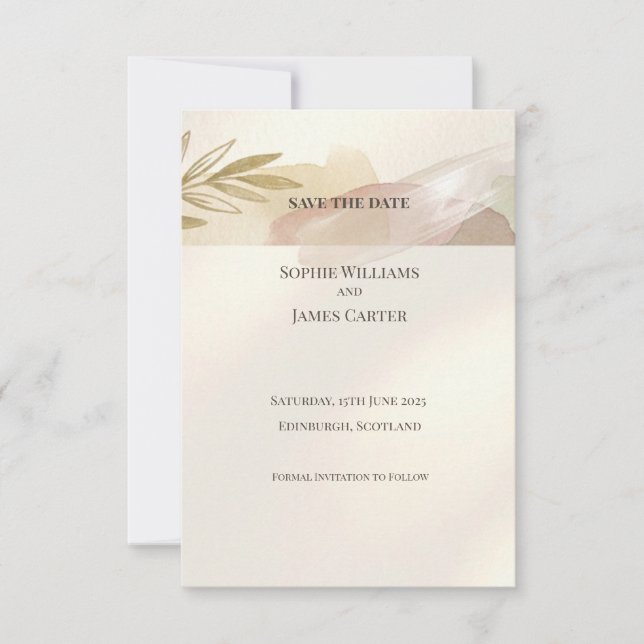 Scottish Wildflower Save the Date Card (Front)