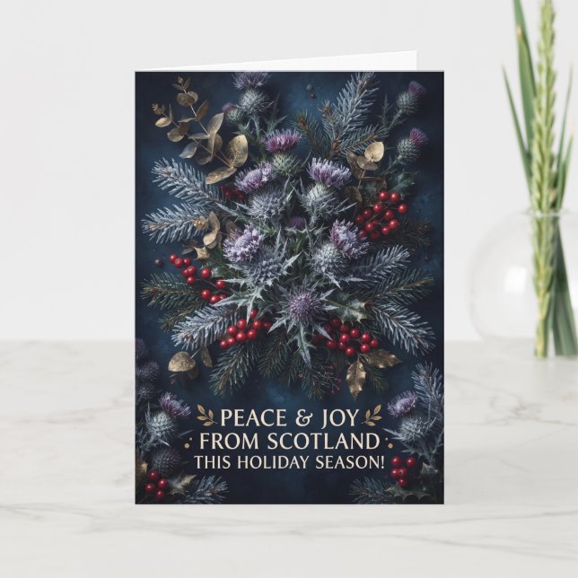 Scottish Winter Botanical Christmas Card (Front)