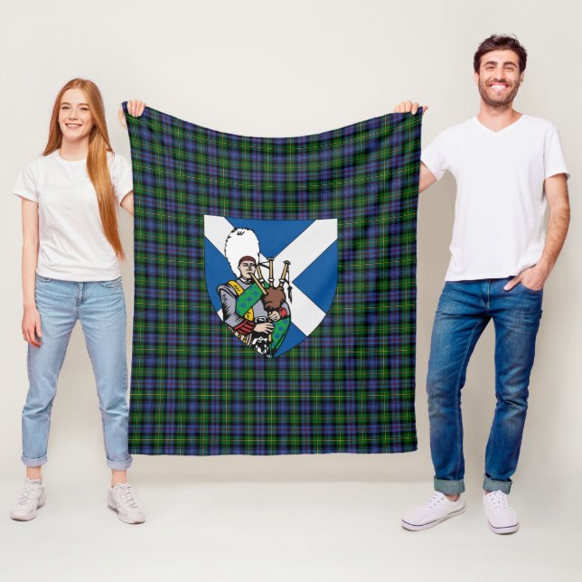 Scotts Baillie Hunting Tartan Plaid Fleece Blanket (In Situ)