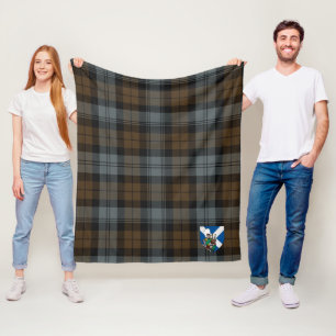 Scotts BlackWatch Weathered Tartan Plaid Fleece Blanket