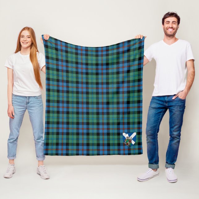 Scotts Campbell Of Cawdor Ancient Tartan Plaid Fleece Blanket (In Situ)