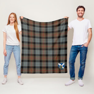 Scotts Gunn Weathered Tartan Plaid Fleece Blanket