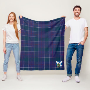 Scotts Navy US Edzell Tartan Plaid Fleece Blanket