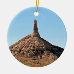 Scottsbluff Nebraska Chimney Rock Spire Ceramic Ornament