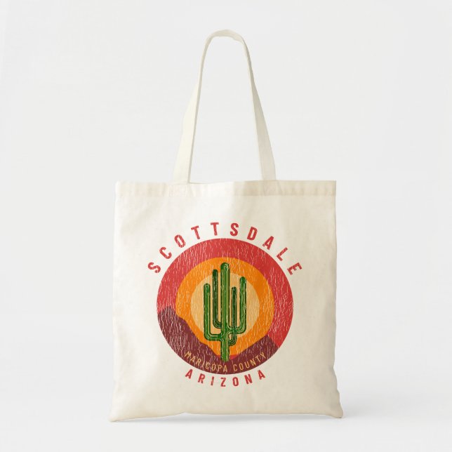 Scottsdale Arizona Cactus Mountains Tote Bag (Front)