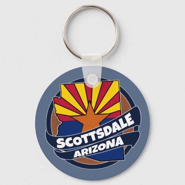 Scottsdale Arizona flag burst keychain (Front)
