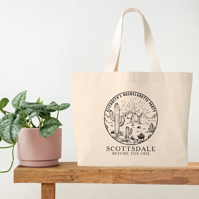 Scottsdale Bachelorette Party Bridesmaids Custom Large Tote Bag (Creator Uploaded)