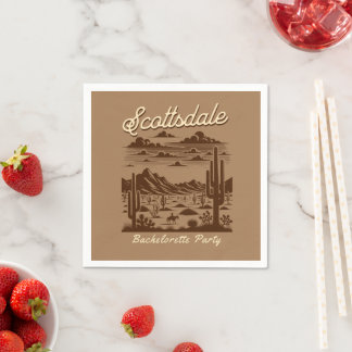 scottsdale bachelorette party retro desert napkin
