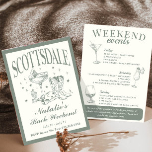 Scottsdale Bachelorette Social Cocktail Itinerary Invitation