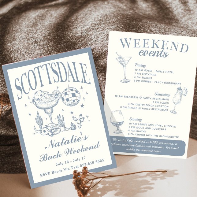 Scottsdale Bachelorette Social Cocktail Itinerary Invitation (Creator Uploaded)