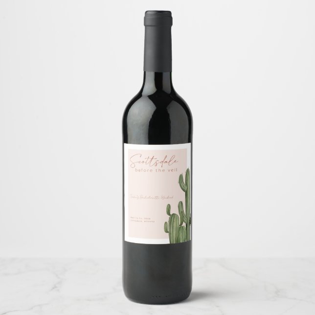Scottsdale Bachelorette Weekend Invitation Wine Label (Front)