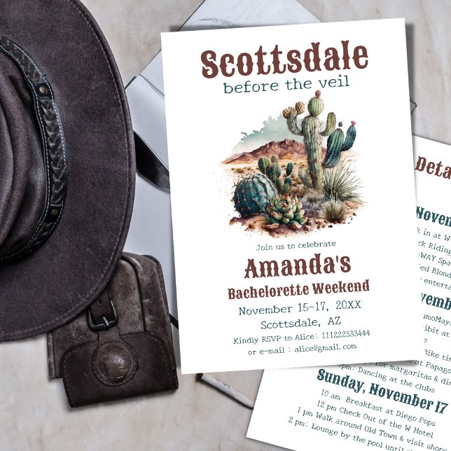 Scottsdale Before the Veil Bachelorette Weekend Invitation (Creator Uploaded)
