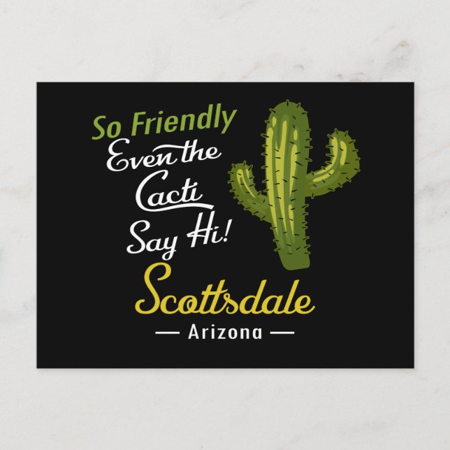 Scottsdale Postcard Cactus Funny Retro (Front)