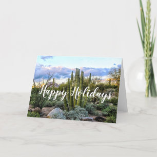 Scottsdale Succulent Sunset, Happy Holidays Holiday Card