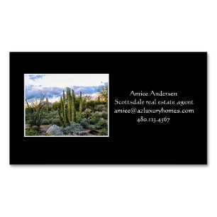 Scottsdale Succulent Sunset Magnetic Business Card