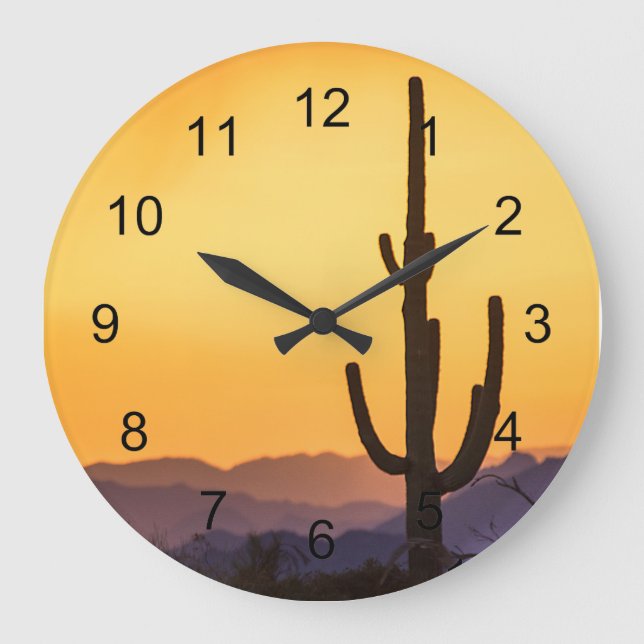 Scottsdale Sunset Before the Storm Large Clock (Front)