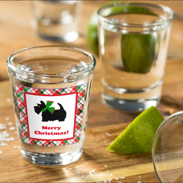 Scotty Dog and Tartan Christmas Shot Glass (3 shot glasses for under $25!)