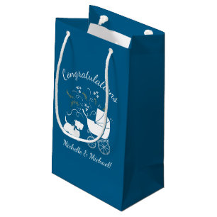 Scotty Dog Baby Shower Puppy Scottish Terrier Blue Small Gift Bag
