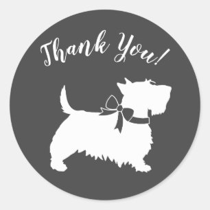 Scotty Dog Baby Shower Puppy Scottish Terrier Grey Classic Round Sticker