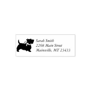 Scotty Dog Baby Shower Puppy Scottish Terrier Grey Self-inking Stamp