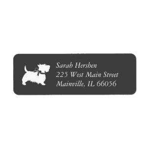 Scotty Dog Baby Shower Return Address Label