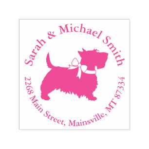 Scotty Dog Baby Shower Scottish Terrier Pink Self-inking Stamp