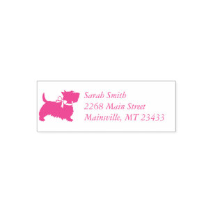 Scotty Dog Baby Shower Scottish Terrier Pink Self-inking Stamp