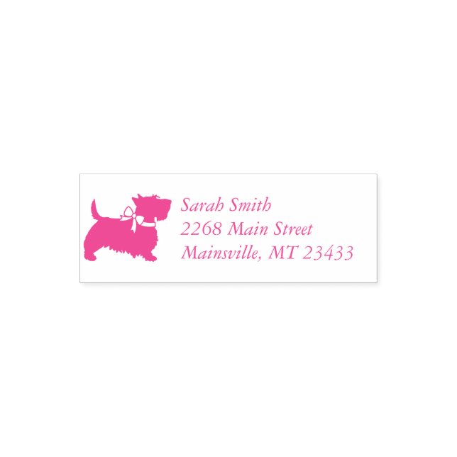 Scotty Dog Baby Shower Scottish Terrier Pink Self-inking Stamp (Design)