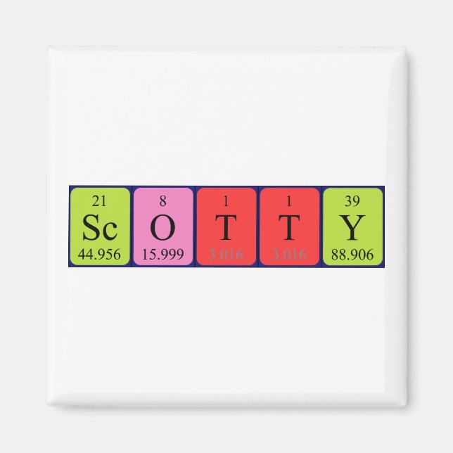 Scotty periodic table name magnet (Front)