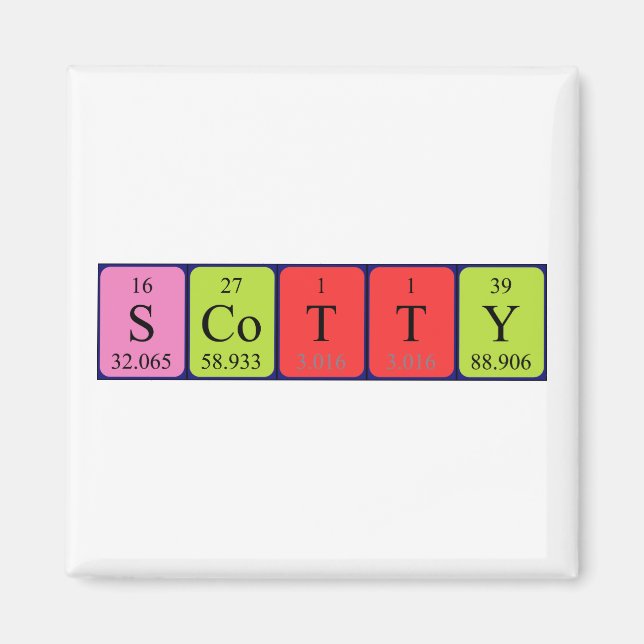 Scotty periodic table name magnet (Front)
