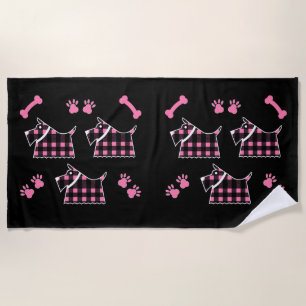 Scotty Terrier Dogs Cute Funny Terriers Breeds Thr Beach Towel