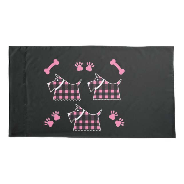 Scotty Terrier Dogs Cute Funny Terriers Breeds Thr Pillowcase (Back)