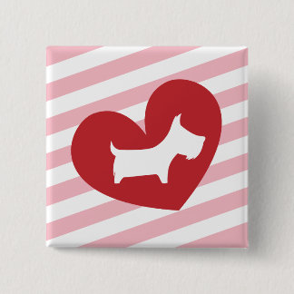 Scotty Valentine 15 Cm Square Badge