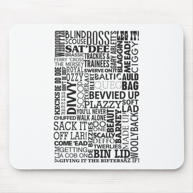 Scouse Words & Phrases Mouse Pad (Front)