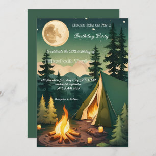 scout Camping party birthday  invitation