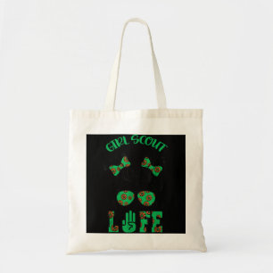 Scout  Cookie Girl Troop Leader Kidlife Messy Bun Tote Bag