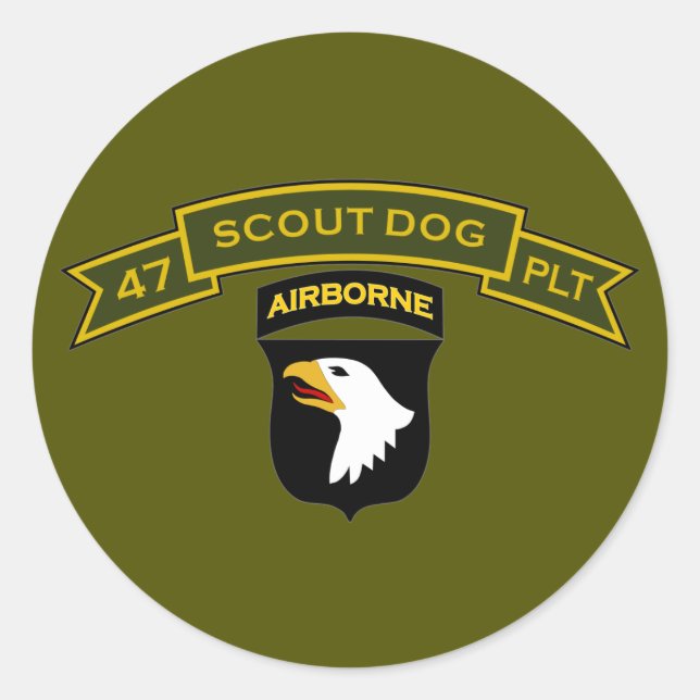 Scout Dog Platoons Classic Round Sticker (Front)