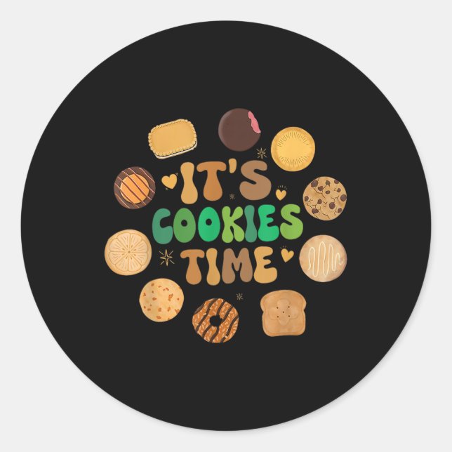 Scout For Girls Cookie Dealer It's Cookie Time Cam Classic Round Sticker (Front)