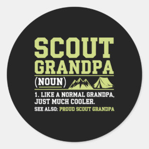 Scout Grandpa Funny Camping Hiking Mountain Gift  Classic Round Sticker