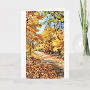 Scout Lake Park in Autumn Computer Watercolor Card