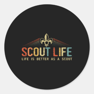 Scout Life And Life Is Better As A Scout Vintage G Classic Round Sticker
