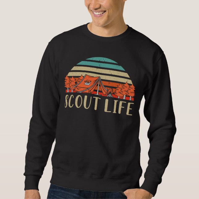 Scout Life Campfire Adventure Nature Lover Camper Sweatshirt (Front)