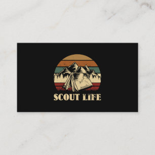 Scout Life Camping Tent Bonfire Firewood Campfire Business Card