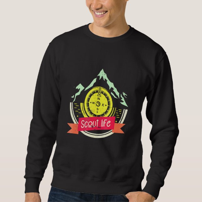 Scout Life Hiking Mountain Adventure Buddies Campi Sweatshirt (Front)