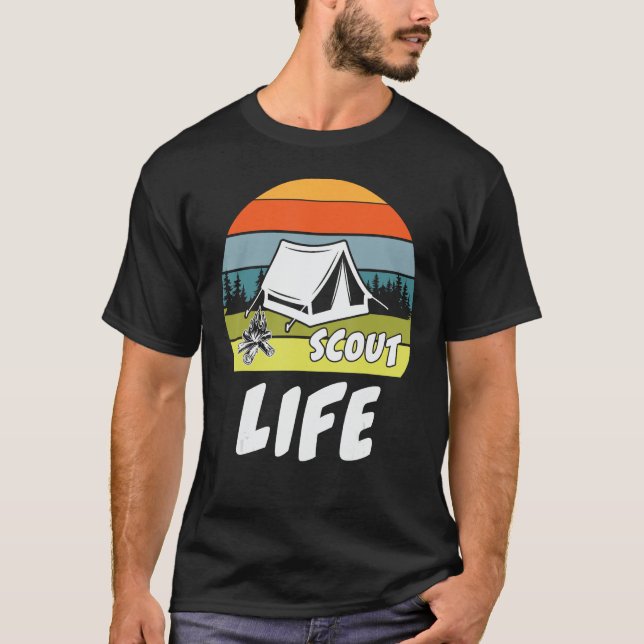 Scout Life is Campfire Treats is Camping Travel T-Shirt (Front)