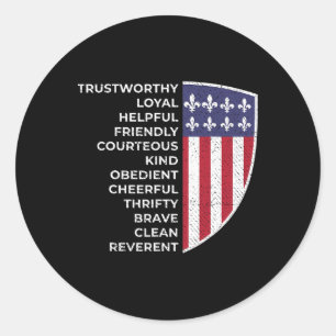 Scout Life Scouting Flag Lovers Hiking Happy Campe Classic Round Sticker