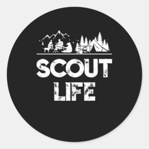 Scout Life Scouting Lovers Gifts Hiking Happy Camp Classic Round Sticker