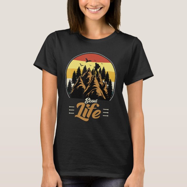 Scout Life Scouting Lovers Gifts Hiking Happy Camp T-Shirt (Front)